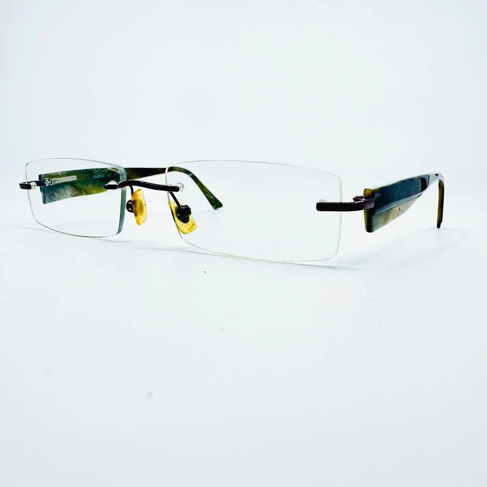 Marchon Airlock 2 Eyeglasses Mens Brown Rimless AL800/50 011 51-18-140